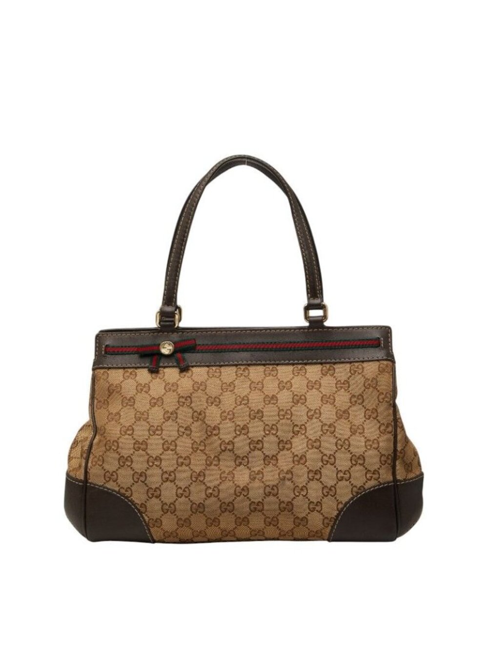Gucci GG Canvas Tote Beige Leather - Picture 1 of 10